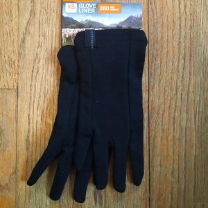 NWT Icebreaker Merino Wool Glove Liners, Black XS